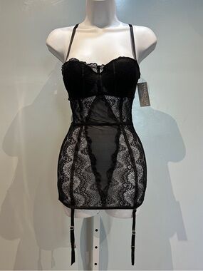 Yandy Black Dress with G-string 2-Piece Set Small New with Tags